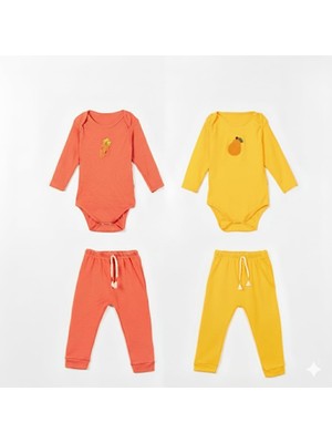 2 Li Premium SET%100PAMUK0-3 Ay/3 Yaş Nakışlı Zıbın Çıtçıtlı Body ve Takımı Unisex Kız