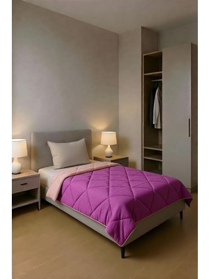 Polycotton Tek Kişilik Yorgan (Fuşya - Gülkurusu)