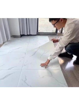 Yapışkanlı Yer Zemin ve Duvar Kaplama Paneli Arkası Kauçuklu 60X60CM Floor Pvc Banto Wc Paneli