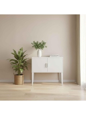 Tr Terraguard Çift Kapaklı Metal Dolap - 70X35X35CM (Ayaklar Dahil 65CM Yükseklik) (Beyaz)