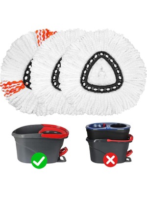O-Ceda Easywrin Spin Paspas Için 3 Paket Karışık Renkli Paspas Yedek Başlıkları, Mikrofiber S