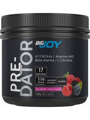 Sports Bigjoy Pre-Workout Predator 17 Servis 289 gr - Orman Meyveleri- Advanced Blend Preworkout