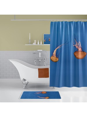 Zethome Jellyfish Banyo Duş Perdesi Tek Kanat 1X180X200