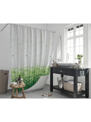 Jackline Banyo Duş Perdesi 5020 Tek Kanat Yeşil 180X200