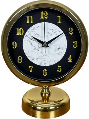 Tr Mermer Işıltısı Gold 25 x 20 cm Metal Masa Saati