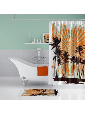 Zethome Hawai Sun Banyo Duş Perdesi Tek Kanat 1X180X200