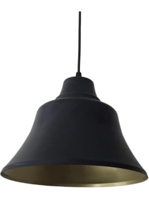 Rsylight Retro Metal Sarkıt Avize Rustik Tekli Sarkıt Siyah Içi Sarı Siyah RT2042000