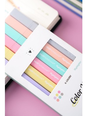 6'li Highlighter Pastel Renk Fosforlu Kalem Seti