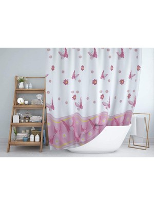Lg Zethome Jackline Banyo Duş Perdesi 6020 Çift Kanat Pembe 2X120X200