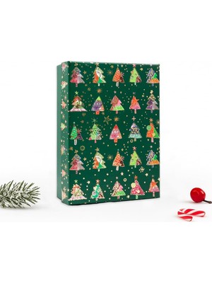 Tr Yılbaşı Hediye Kutusu – 21X15X6 cm Noel Temalı Kapaklı Hediye Kutusu | Dayanıklı Karton,