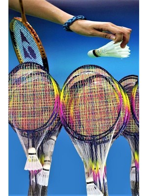 Badminton Raketi 2 Raket 1 Top Seti Unisex, Tek Ebat, 123LYT-56, Siyah