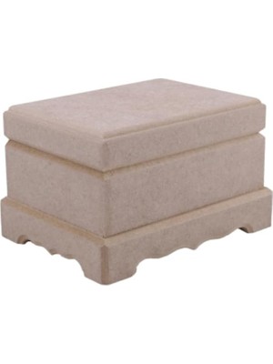 Dikdörtgen Küçük Boy Boyasız Ham Ahşap Mdf Kutu, 11X15CM, Bej