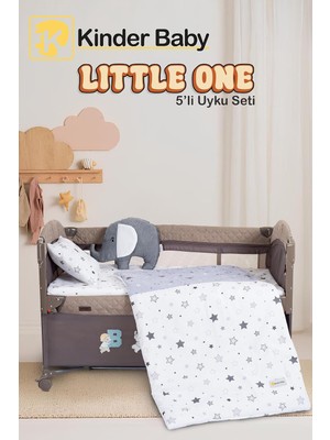 Little One 5'li Oyun Parkı Beşik Uyku Seti, Gri