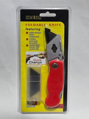 Çok Amaçlı Katlanabilir 5 Yedek Başlıklı Falçata Maket Bıçağı Halı Alçıpan Halıflex B