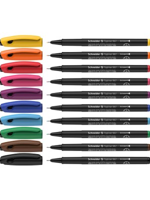 Topliner 967 Fineliner (Çizgi Kalınlığı 0,4 Mm) 10'lu Kutu Çeşitli