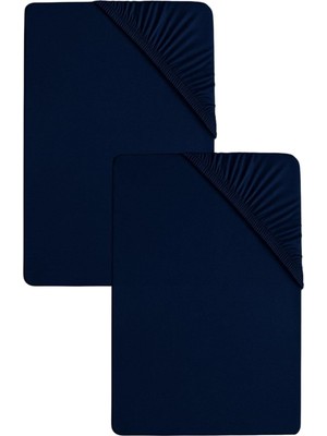 Tr 2 Adet Düz Pamuklu Tek Kişilik 80 x 200 x 30 cm Lastikli Penye Çarşaf