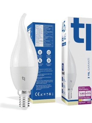 Tr Redeem Plus C37A E14 Mum Ampul, Titreşimsiz, Göz Konforu, 604 Lümen, Doğal Beyaz, 4000 Kelvin