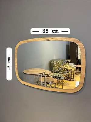 Tr Ayna Oval Meşe Antre Hol Koridor Salon Mutfak Banyo Wc Makyaj, 45X65