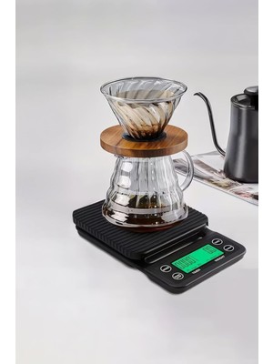 Dijital Hassas Kahve Terazi Zaman Ayarlı Kahve Dripper Tartı 3 kg / 0.1 gr THR389