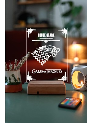 Game Of Thrones House Stark 16 Renk Gece Lambası
