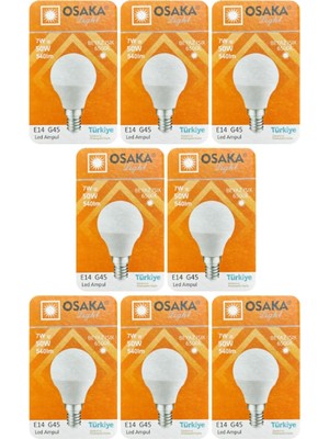 Tr 7W (50W) Beyaz Işık E14 LED Mini Ampul, 8 Adet