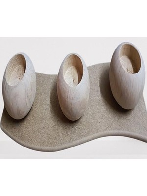 Hobi Adn 90043 Dekoratif Mumluk Ahşap Mdf Ham Cnc Kesim 3lü El Yapım