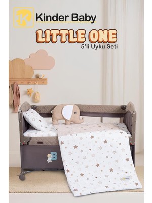 Little One 5'li Oyun Parkı Beşik Uyku Seti, Kahverengi