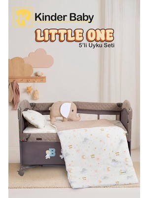 Little One 5'li Oyun Parkı Beşik Uyku Seti, Bej