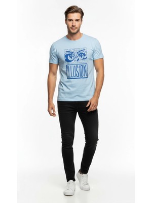 Maxi Modena Erkek Illusion Grafik Baskı Sokak Stil T-Shirt