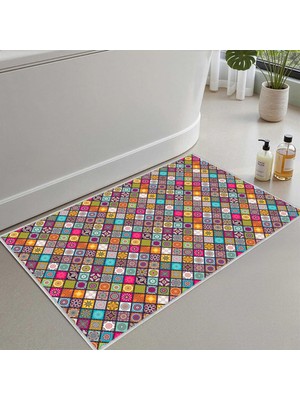 Tr 2'li Set Banyo Paspası, Yumuşak Banyo Halısı, Kaymaz Dot Tabanlı, Su Emici, Makinede Yıkana