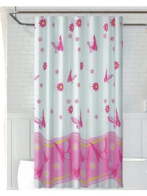 Tr Jackline Banyo Duş Perdesi 6020 Tek Kanat Pembe 1X180X200