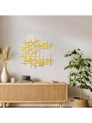 Minimalist Metal Duvar Dekoru – Modern Salon ve Ofis Süsü