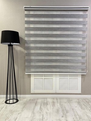 Zebra Stor Perde Dar Plise Güneşlik, Antrasit Gri, 70 x 200