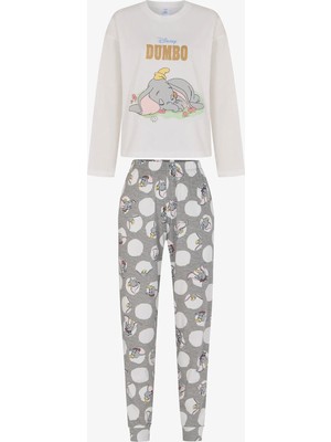Penti Kırık Beyaz Dumbo Pantolon Uzun Kollu Pijama Takımı