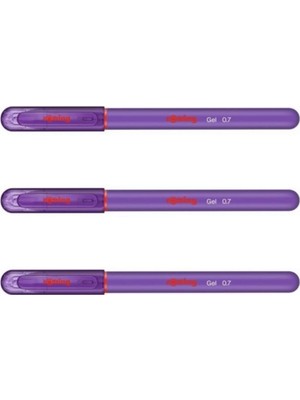 Tr Jel Mürekkepli Tükenmez Kalem, Mor, 0.7 Mm, 3'lü Set