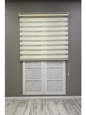 Zebra Stor Perde Dar Plise Güneşlik Perde, Krem, 100 x 200