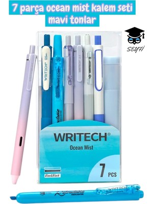 Tr 7 Parça Kalem Seti Writech Tükenmez Jel Fosforlu Kalem Seti