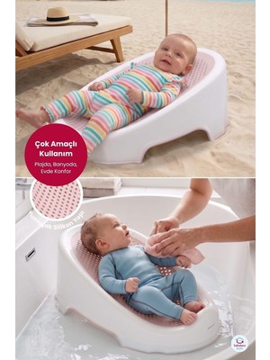 Soft Küvet Desteği - Bebek Banyo ve Plaj Sırt Desteği Bebek Banyo Yatağı - Pembe