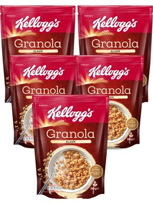 Tr 's Granola Klasik 340 gr x 5 Adet,%56 Yulaf Içerir, Lif Kaynağı, Kahvaltılık Gevrek