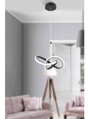 Festina Modern Siyah Sarkıt LED Avize Beyaz Power Led'li Salon, Mutfak, Oda, Hol Aydınlatma