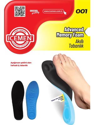 Tr 001 Memory Foam Tabanlık (42-48, Siyah) Ayak Ağrısı,topuk Ağrısı,plantar Fasiit,topuk Dike
