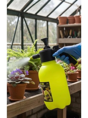 Tr 2 Litre Fosforlu Yeşil El Tipi Basınçlı Püskürtücü Lüx Çiçek Sulama Pompası, NISA0312