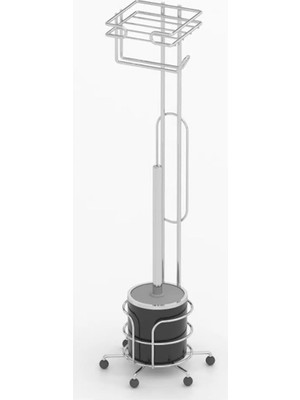 Tekno Tel MG-096 Ayaklı Yedekli Wc Kağıtlık + Klozet Fırçalık Krom