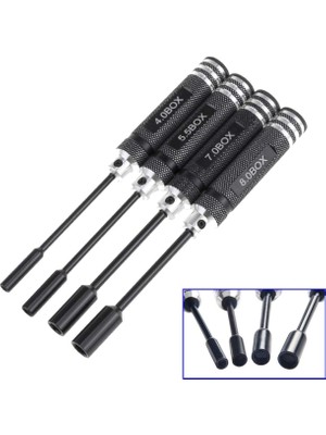 Tr 4 Adet Altıgen Somun Anahtarı Soketi, Rc Onarım Araçları 4.0 5.5 7.0 8.0 mm Somun Kutusu, Düz Başlı Tornavidalar Tornavida Anahtarı, Rc Hobi Araba Kamyon Truggy Tekne Uçak Için