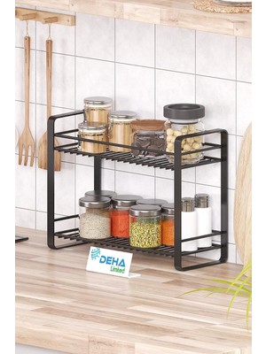 Masa Tezgah Üstü Düzenleyici Metal Organizer Raf Banyo Mutfak Rafı Baharatlık Makyaj Standı Si