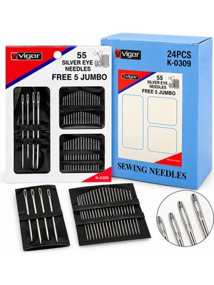 Efnaz Style Yorgan Iğne 55PCS Free 5 Jumbo Iğne Seti 5 Yorgan + 50 Dikiş Iğnesi Seti