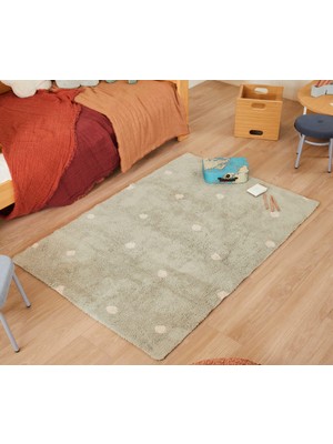 Lorena Canals Halı, Mini Dot Blue Sage