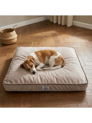 Myg Plus Kaydırmaz Tabanlı Kedi-Köpek Yatağı, Çıkarılabilir Kılıf, Krem, Büyük