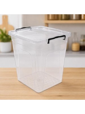 Mythriva Kilitli Kapaklı 7,5 Litre Şeffaf Saklama Kabı, Bpa Içermeyen Çok Amaçlı Organizer