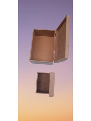 Hobi 90042 Dekoratif Sandık Seti Model Mini Ikili Ham Ahşap Mdf El Yapımı
